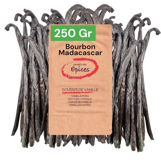 250g de gousses de Vanille Bourbon de Madagascar qualité Premium Gourmet 15 à 18cm